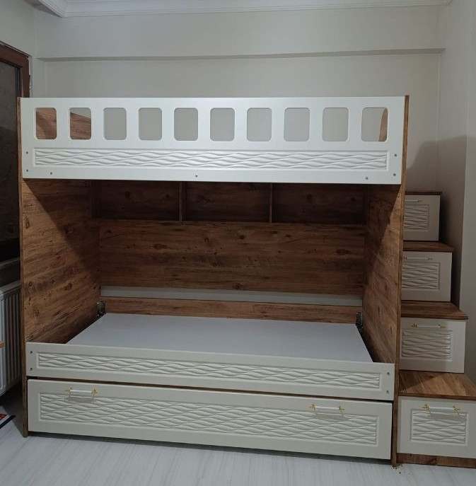 تخت خواب ارکا چوب دوطبقه تمام ام دی اف